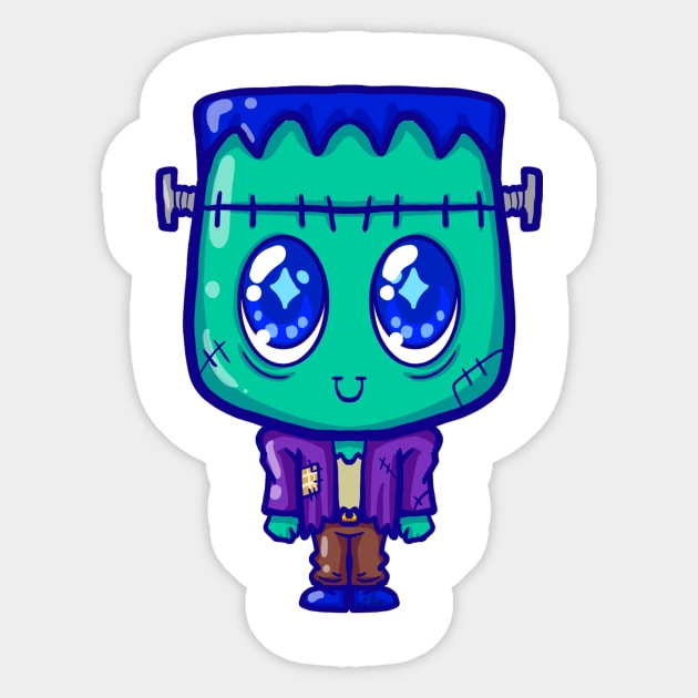 Cute little monster Frankenstein Sticker by koneko